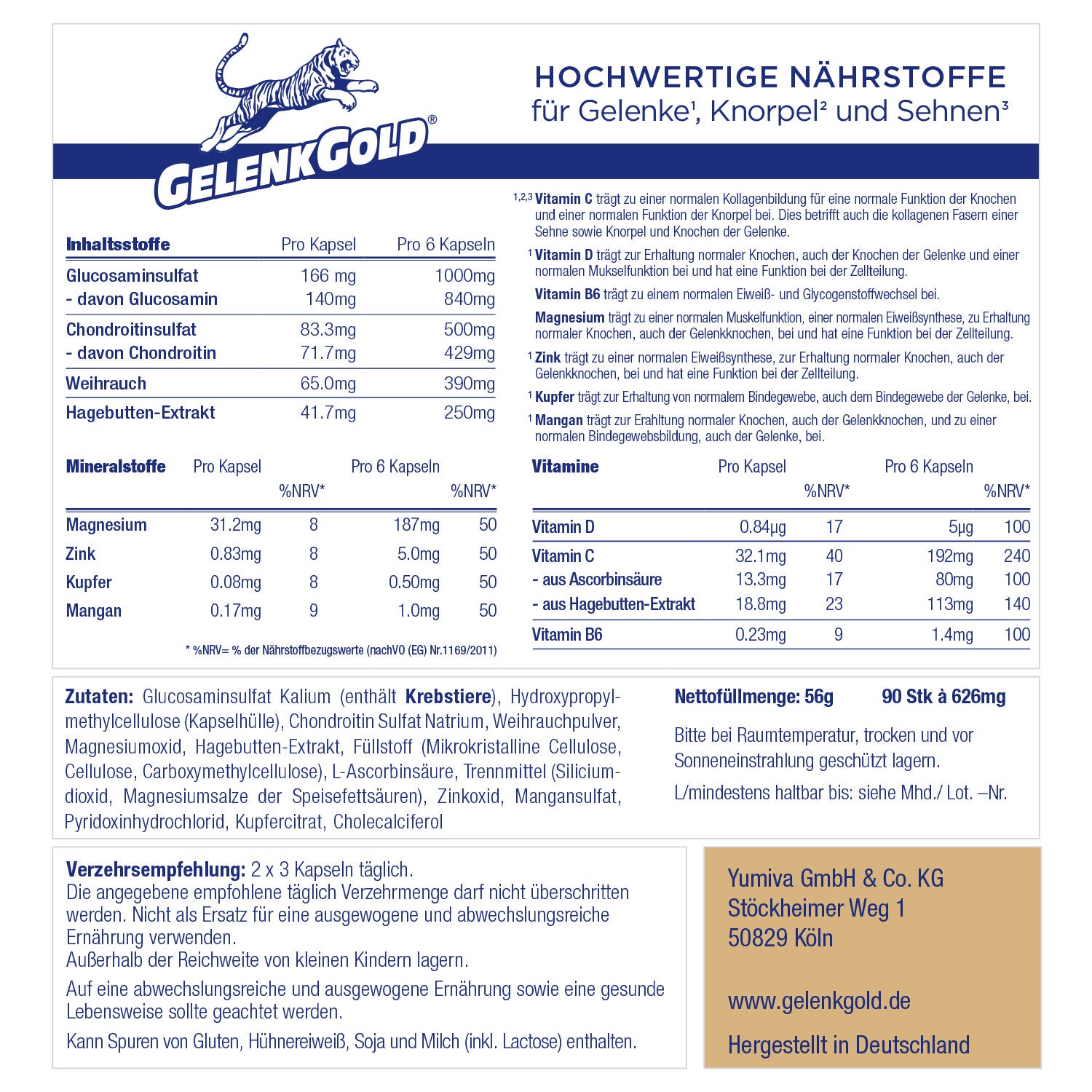 GelenkGold® Kapseln: Weihrauch & Hagebutten-Komplex